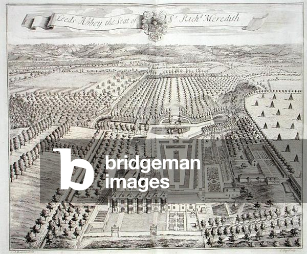 Leeds Abbey, the Seat of Sir Richard Meredith, from 'Thirty Six Different Views of Noblemen and Gentlemen's Seats, in the County of Kent', engraved by I. Kip, c.1750 (engraving)