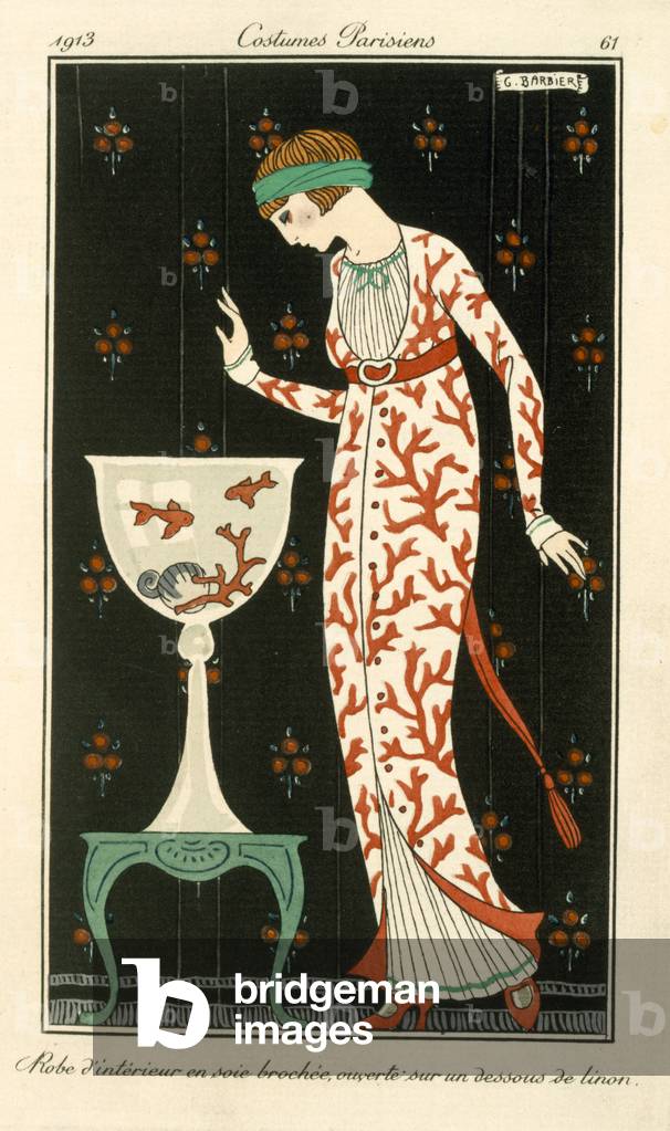 Silk House Dress, Fashion, 1913 (colour litho)