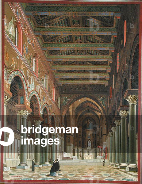 Interior of the Duomo di Monreale, Sicily, 1859 (colour litho)