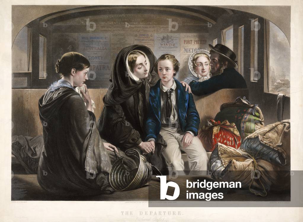 The Departure (Second Class), pub. 1857 (coloured engraving)