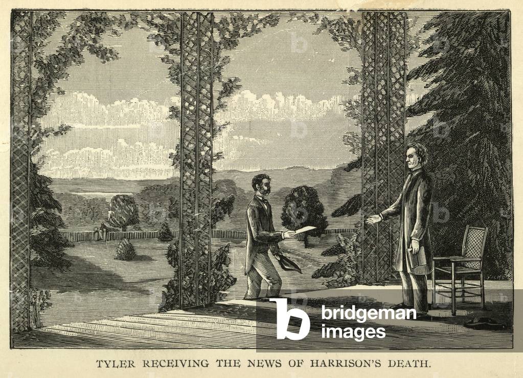 Tyler Receiving the News of Harrison's Death, pub.1888 (engraving)