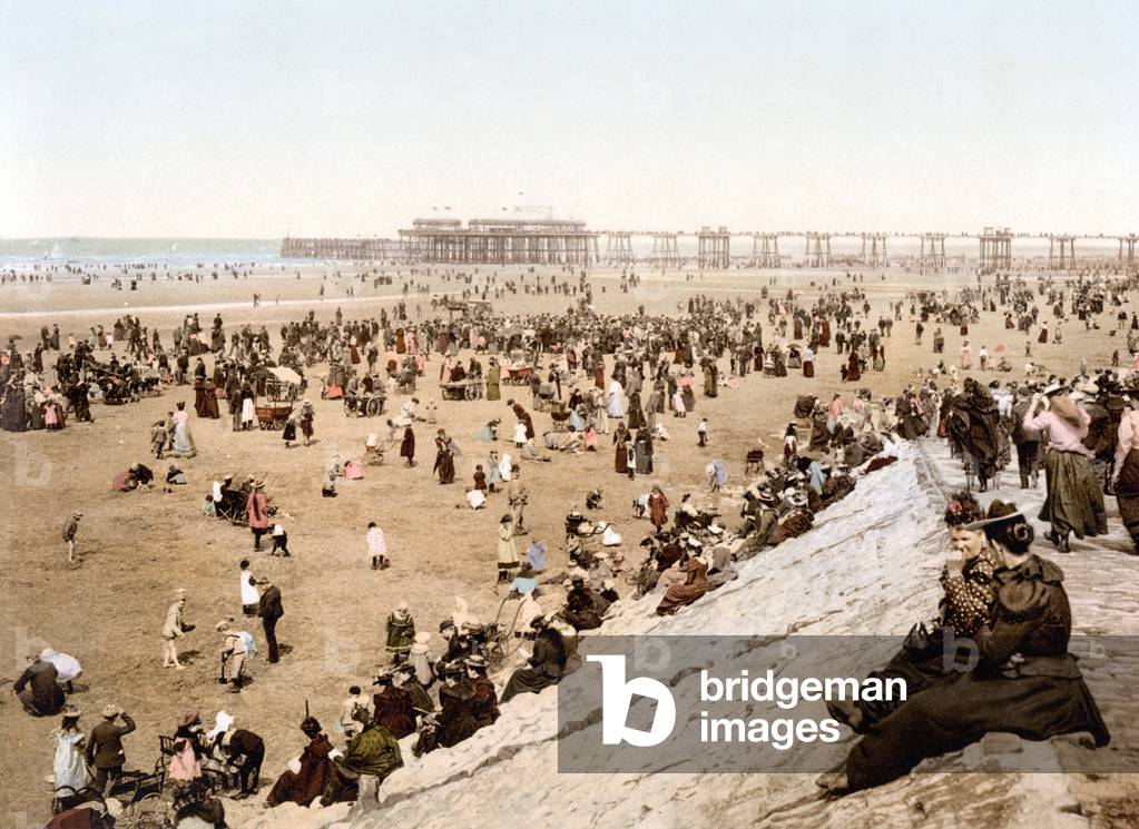 View of Blackpool (hand-coloured photo)