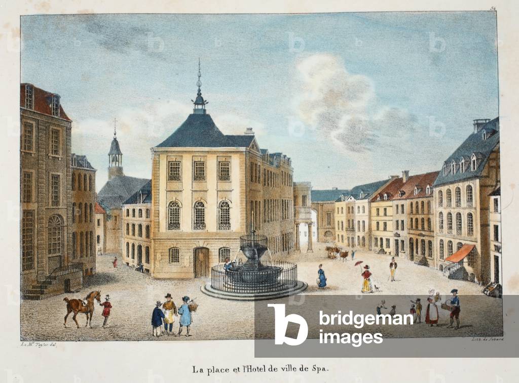 La place et l'Hotel de ville de Spa, c.1895 (photochrom)