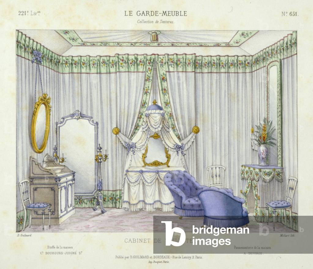 Cabinet de Toilette,  from Le Garde-Meuble, Pub.  Paris, c.1890 (colour litho
