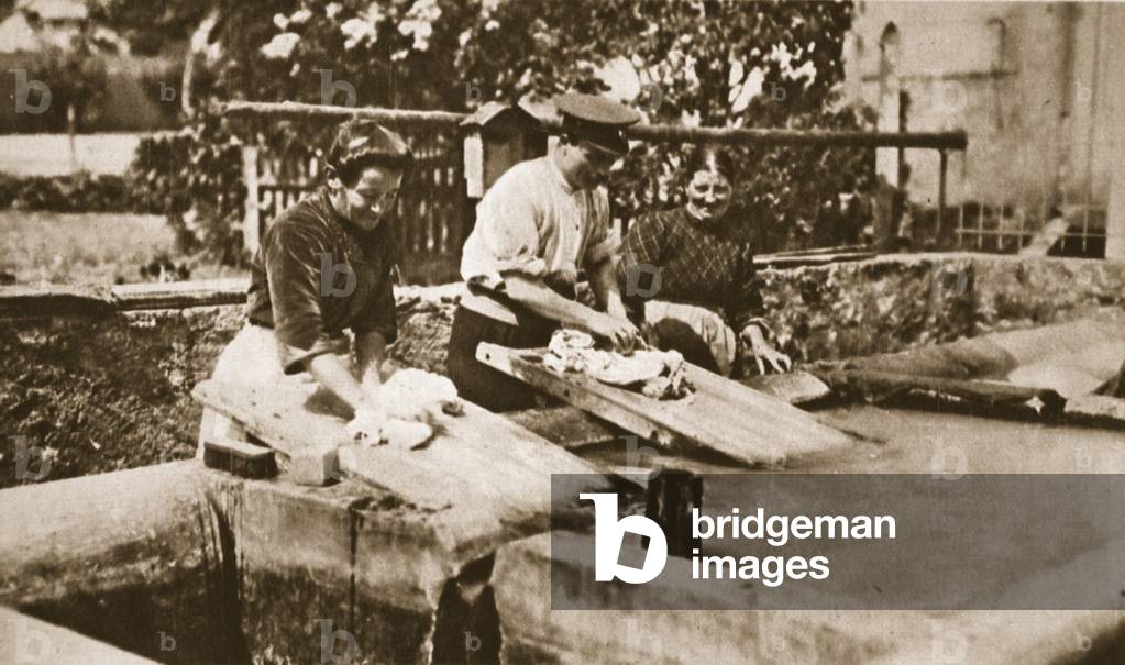 Our exchanged prisoners from Germany transferred to Switzerland: at Chateau d'Oex, from 'The Illustrated War News', 21st June 1916 (sepia photo)