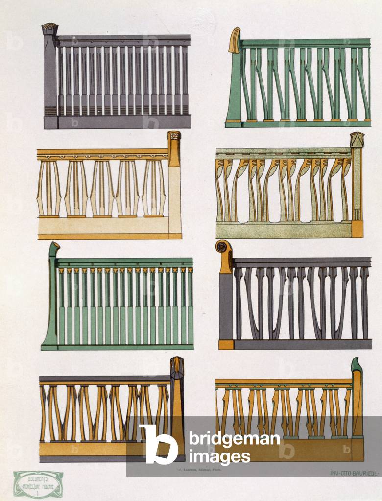 Details of eight elaborate fences (colour litho)
