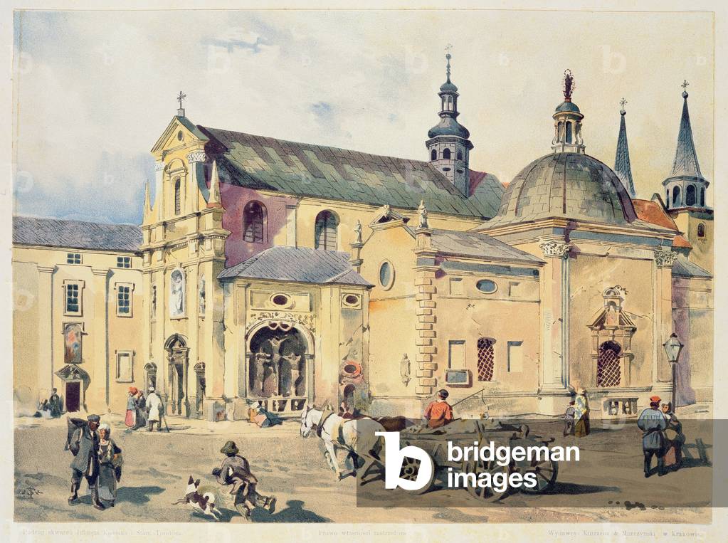 Carmelite church of the Annuciation, Krakow, from 'Klejnoty Miasta Krakowa', published 1899 (colour litho)