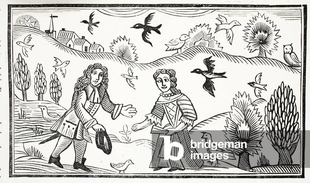 The Lover's Quarrel, illustration from 'Chap-books of the Eighteenth Century' by John Ashton, pub. 1882 (litho)