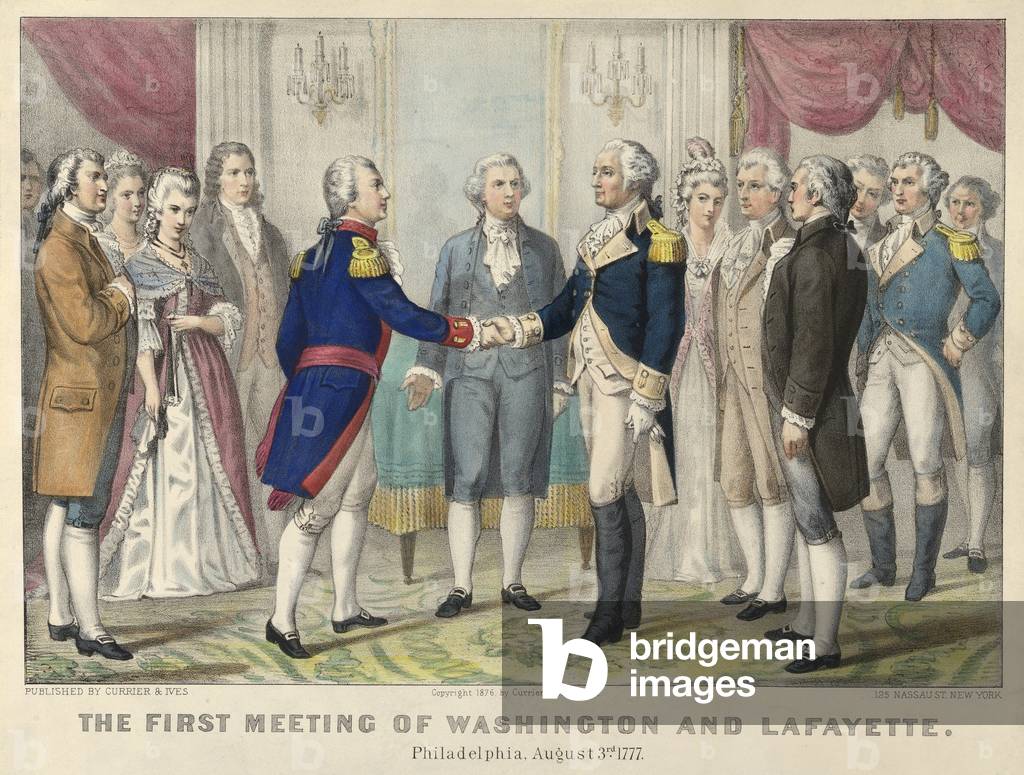 The First Meeting of Washington and LafayettePhiladelphia, August 3rd, 1777