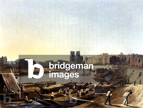 Notre Dame, from 'Views on the Seine', engraved by Daniel Havell (1785-1826) published by R. Ackermann (1764-1834) 1821 (colour litho)