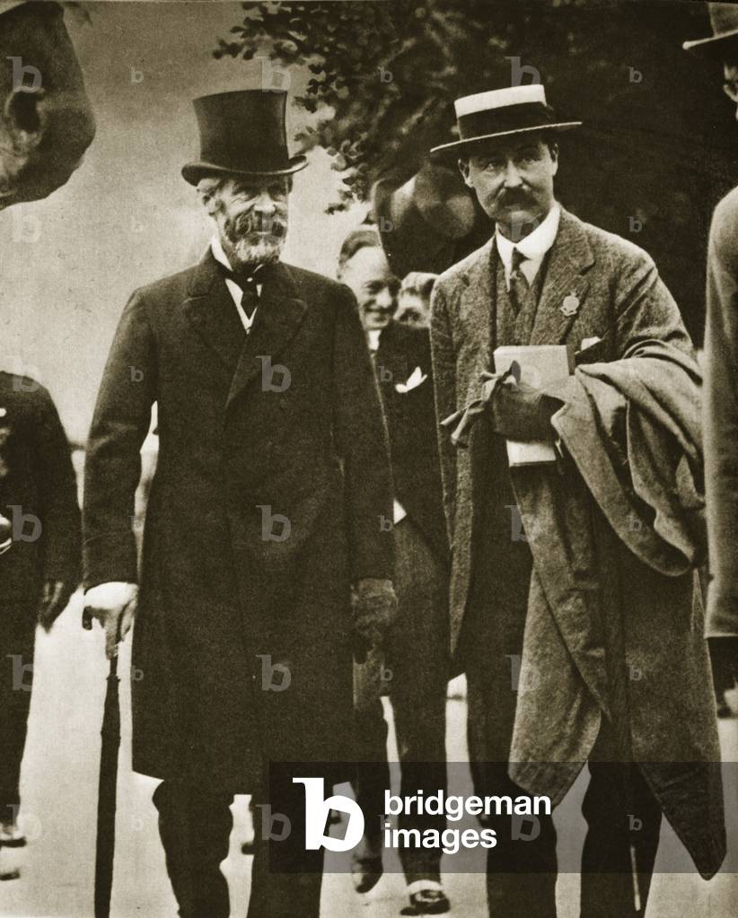 Lord Cowdray (rechts) und Lord Aberdeen in Mexiko (s/w Foto)