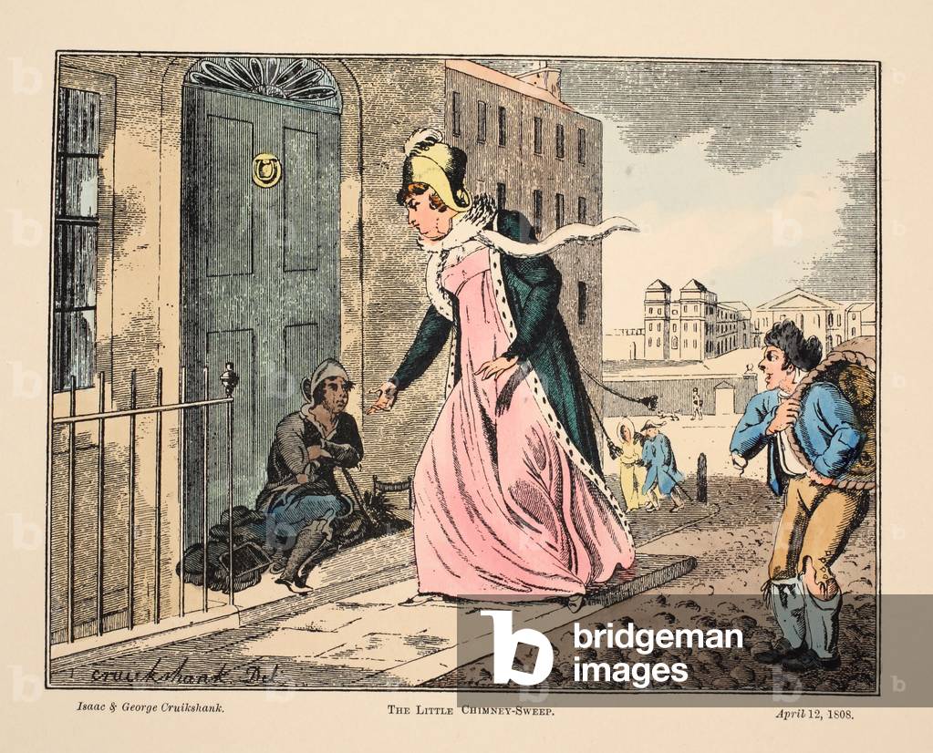 The Little Chimney-Sweep, pub. 1808 (hand coloured engraving)