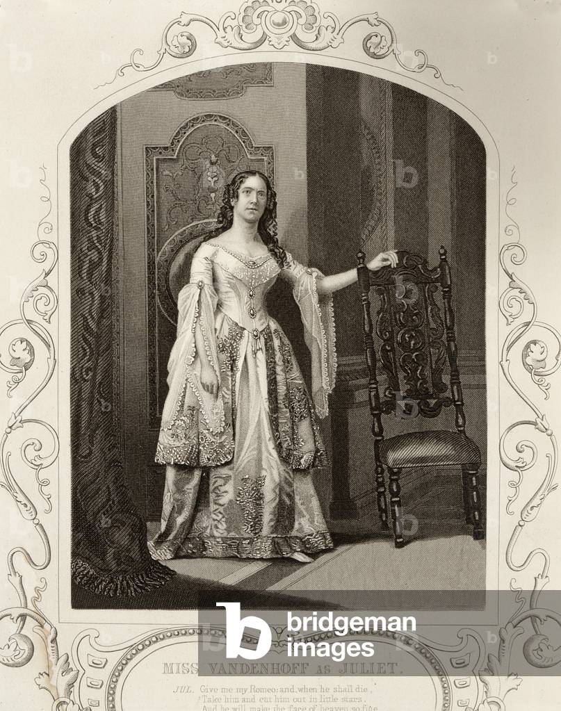 Miss Vandenhoff as Juliet, Act III Scene 1 of 'Romeo and Juliet', from a daguerreotype, pub. by John Tallis & Co. (litho)