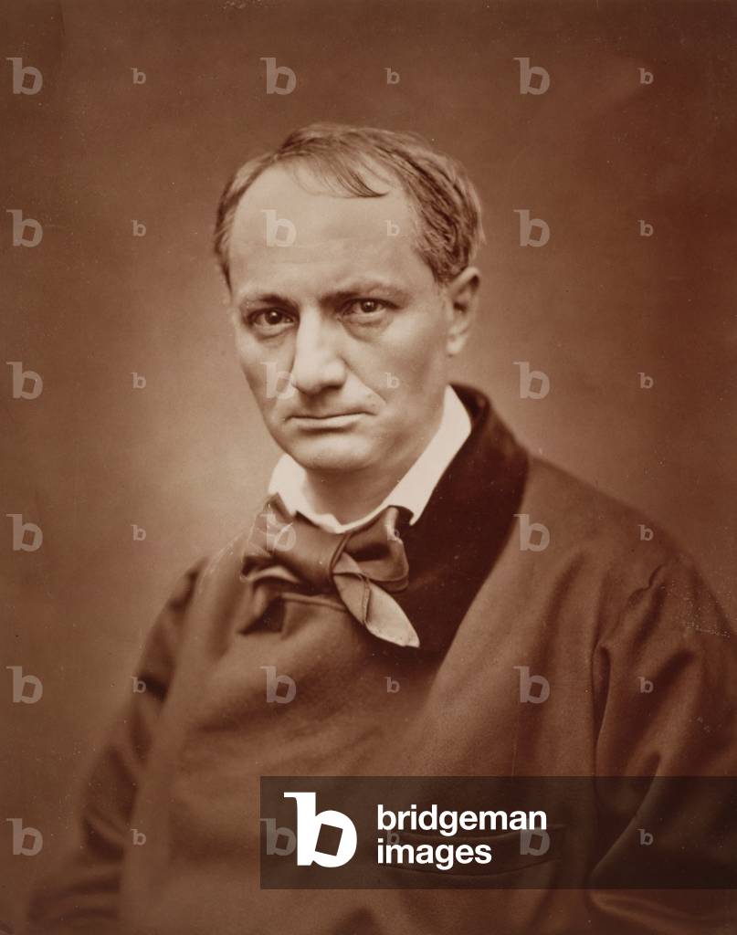 Charles Baudelaire (1821-67), French poet, portrait photograph by Studio of Goupil (sepia photo)
