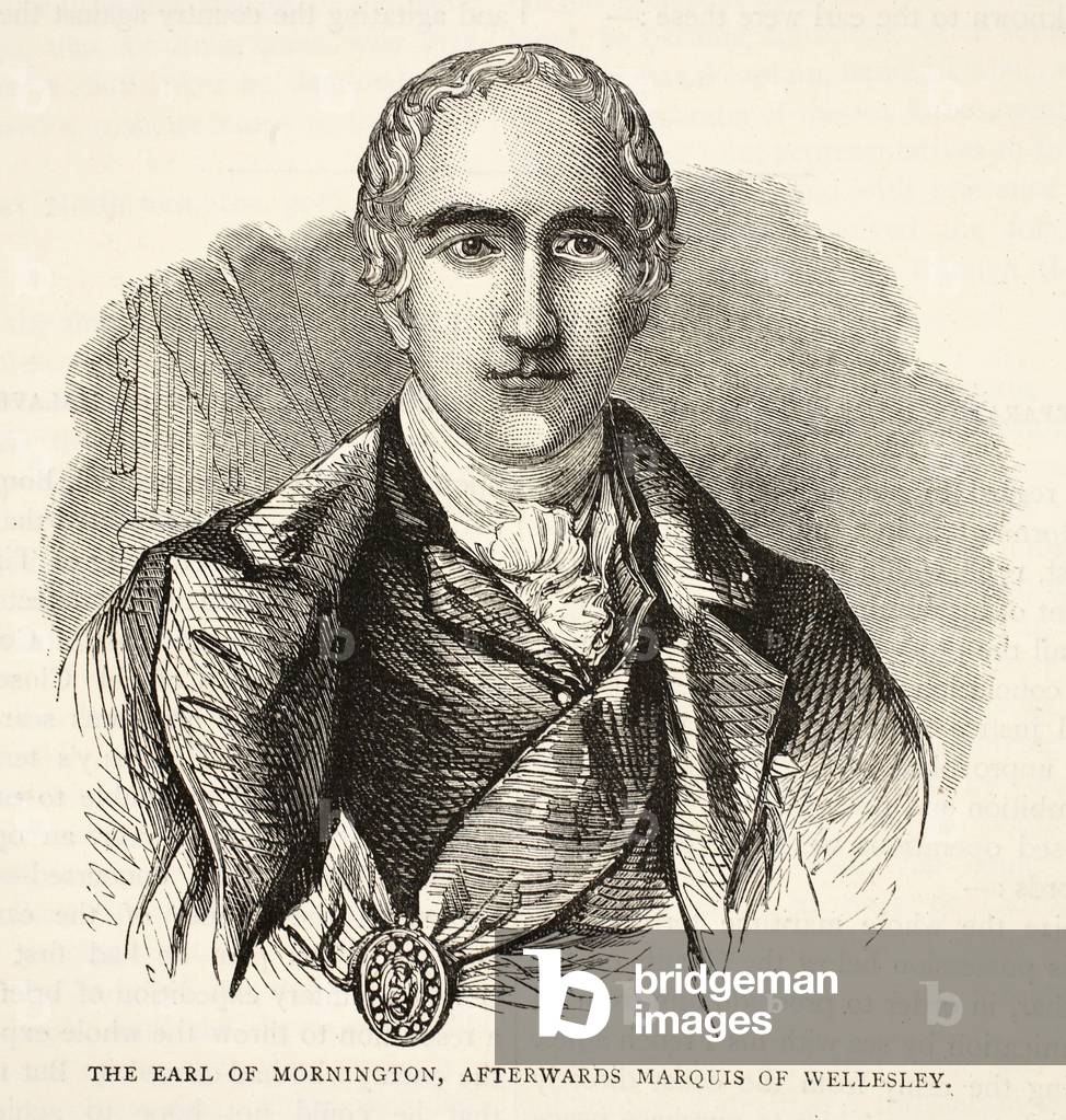 The Earl of Mornington, afterwards Marquis of Wellesley, illustration from 'Cassell's Illustrated History of India' by James Grant, pub. 1879 (litho)