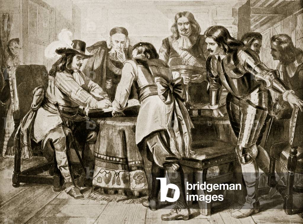 General Monck declares for a free Parliament, 1660, illustration from 'Hutchinson's Story of the British Nation', c.1923 (litho)