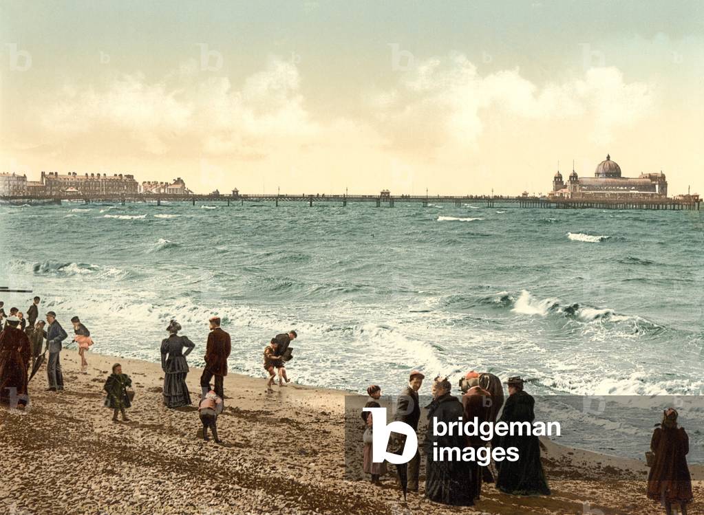 Western Pier, Morecambe (hand-coloured photo)