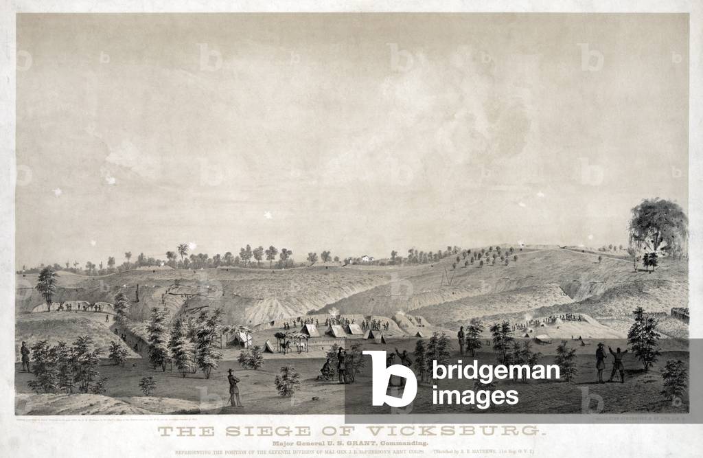 The Siege of Vicksburg, pub. 1863 (engraving)