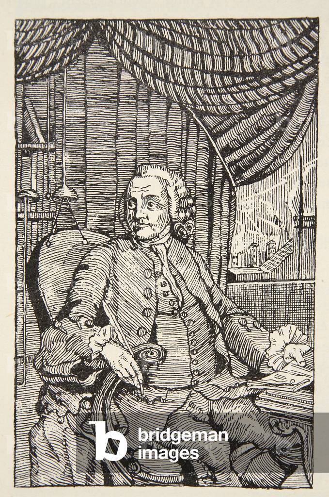 Franklin, copy by Boris Mestchersky (d.1957) illustration from 'Histoire de la Nation Francaise', Sciences, Volumes I & II, by Gabriel Hanotaux (1853-1944), 1924 (litho)