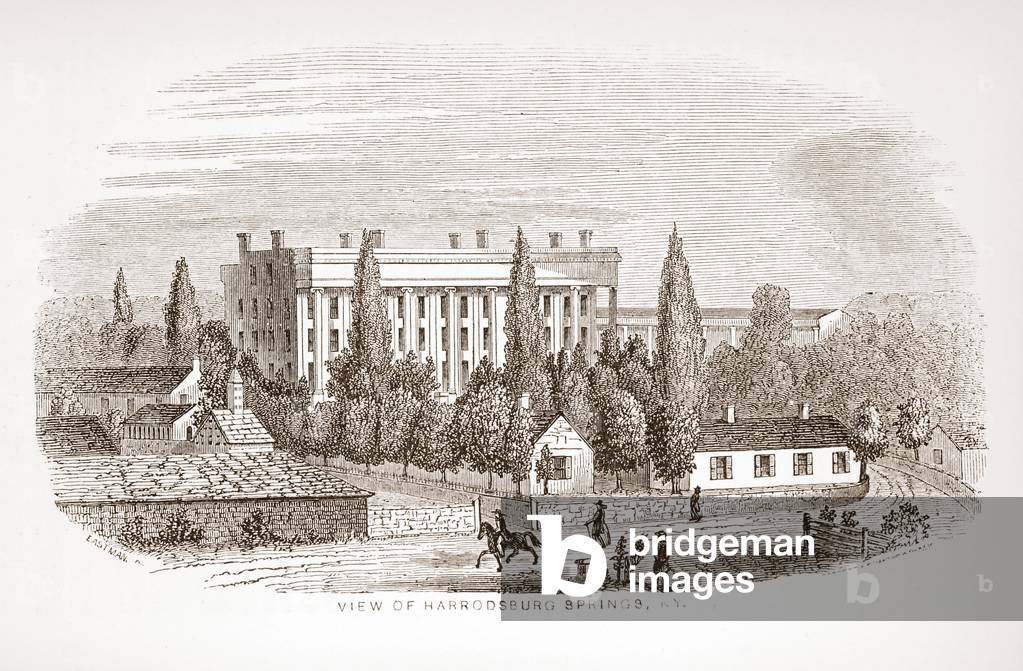 View of Harrodsburg Springs, KY (engraving)