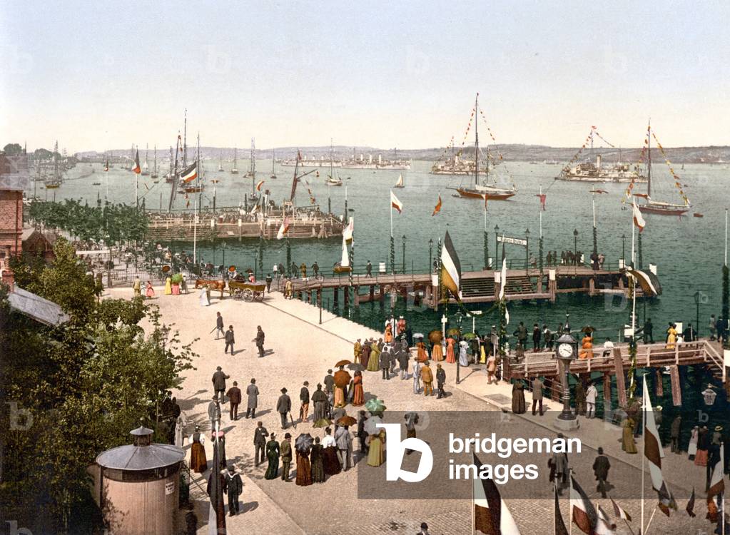 Regatta on the Kiel Fjord, Schleswig-Holstein, German, pub. c.1895 (postcard chromolithograph)