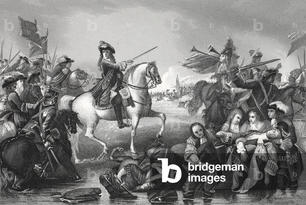Battle of the Boyne, engraved by W. French (litho)