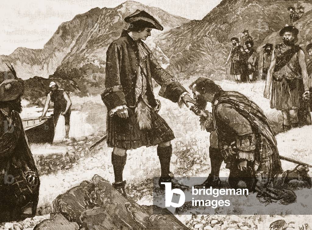 lo sbarco del principe Charlie, illustrazione da 'Cassell's Illustrated History of England' (incisione) (foto 