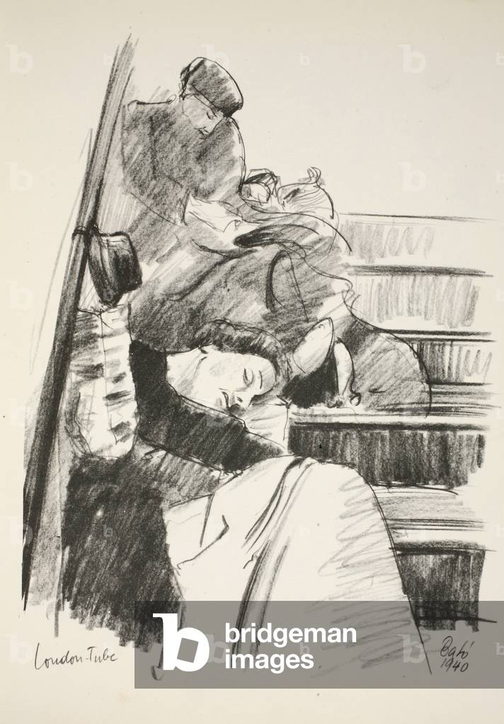 Hardworkers Addormentati, 1940, da 'Defiant City', pub. 1942 (lito)