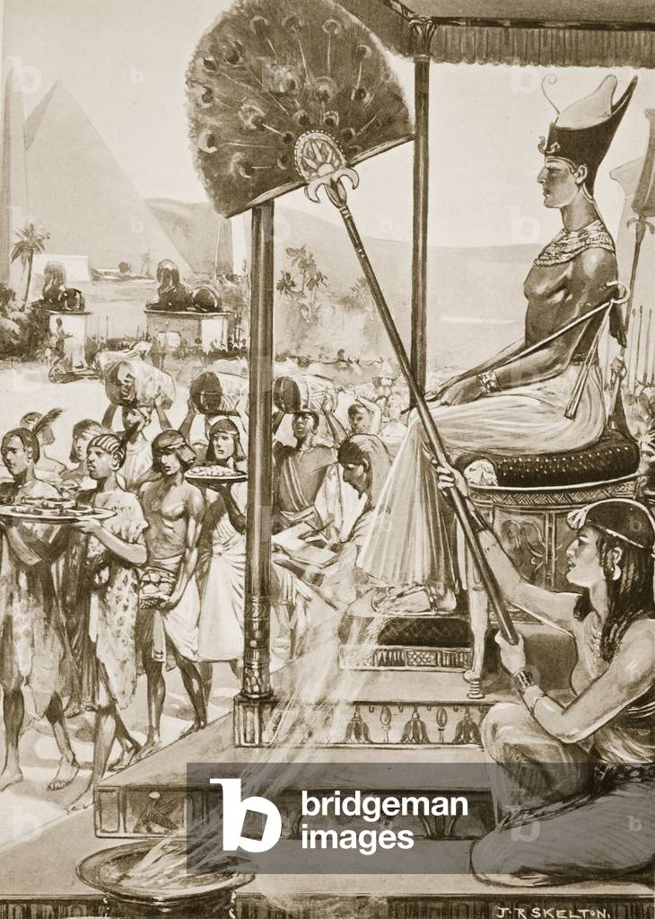 Bringing Tribute to Rameses II (19. Dynastie), illustration from 'Hutchinsons History of the Nations', um 1910