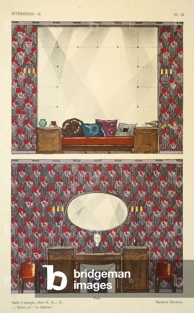 Salle a manger II, chez M. S.., a Paris, illustration from 'Interieurs' by Leon Moussinac, pub. Albert Levy, 1924-26 (colour litho)