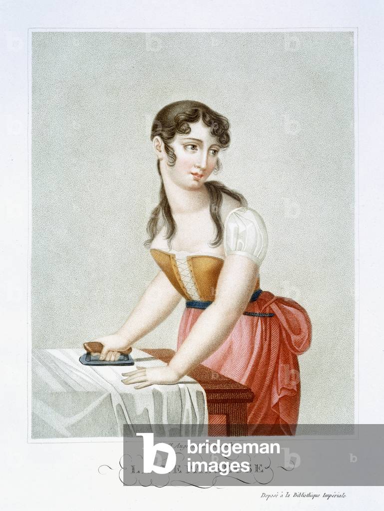 The Ironer, c.1816 (coloured engraving)
