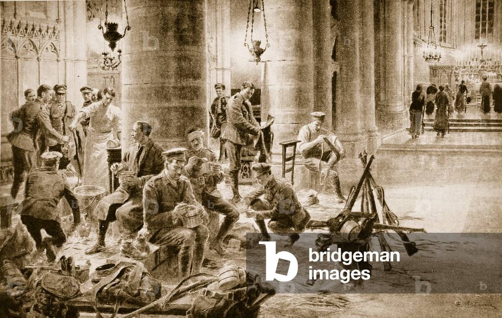 Sanctuary: church billets on the Western Front, 1914-19 (litho)