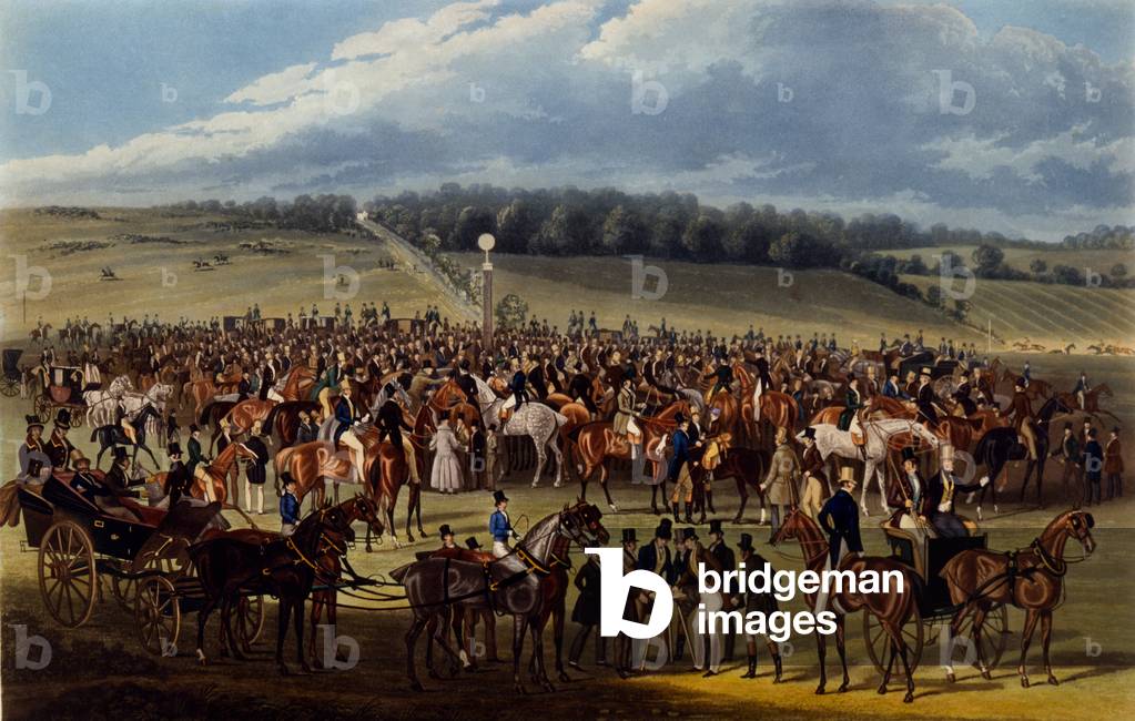 The Betting Post, print made by Charles Hunt, 1836 (aquatint)