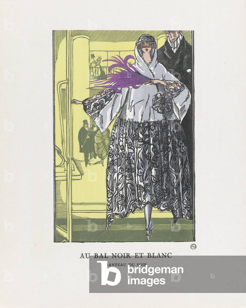 Au Bal Noir et Blanc, pub. 1921 (pochoir print)