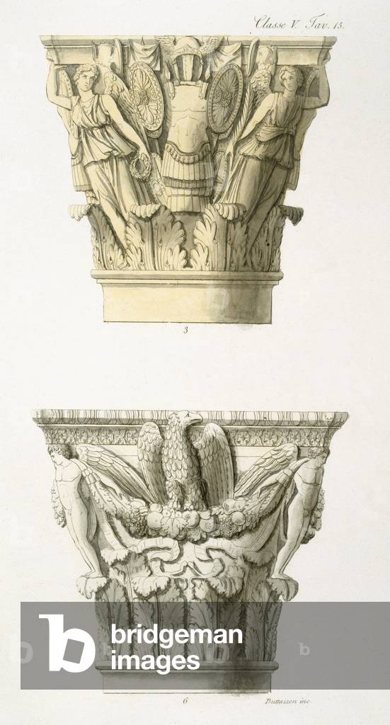 Two column capitals (colour litho)