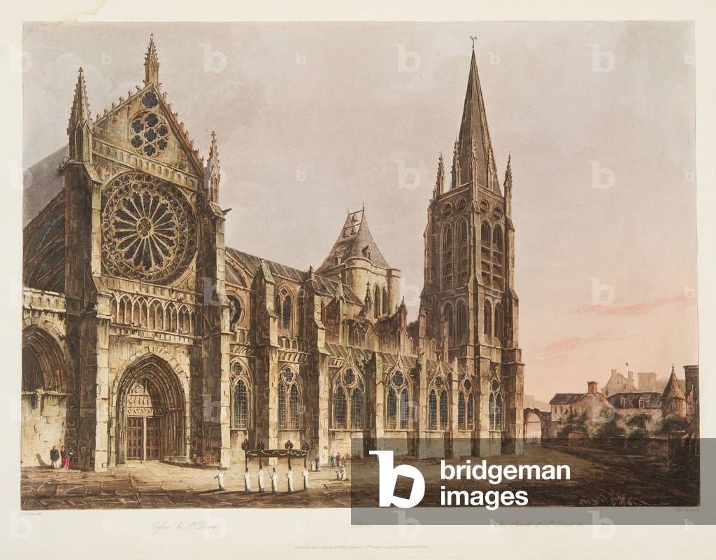 The Church of St Denis, illustration from 'Versailles, Paris and Saint Denis',  pub. 1805 (aquatint)