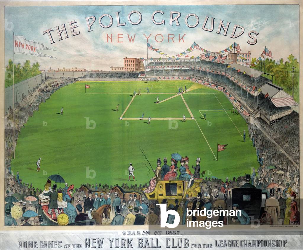 The Polo Gronds, New York, pub. 1887 (colour lithograph)