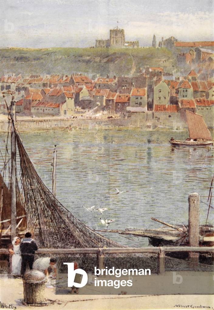Whitby (colour litho) 20th by Albert Goodwin