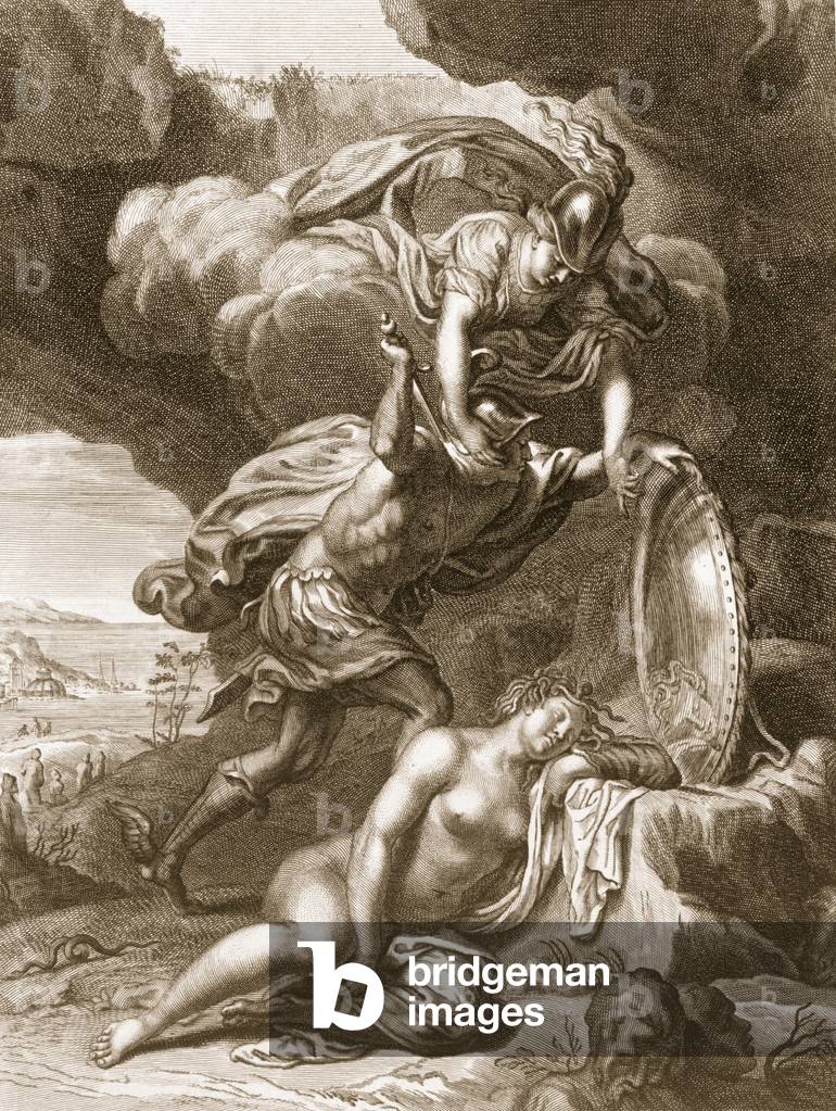 Perseo Taglia Off Medusa Testa, 1731 (incisione)