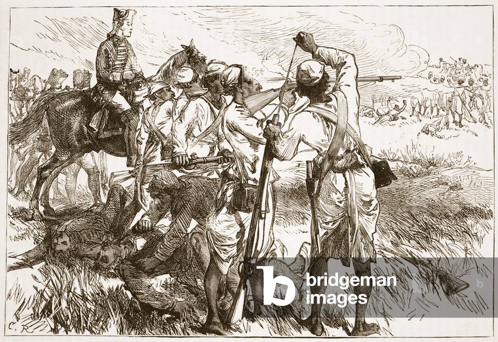 The Sepoys at Buxar, illustration from 'Cassell's Illustrated History of India' by James Grant, pub. 1879 (litho)