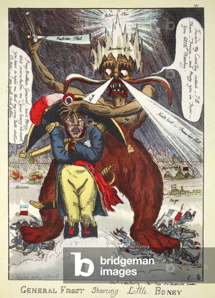 General Frost Shaving Little Boney, pub. Thomas Tegg, 1812 (hand-coloured engraving)