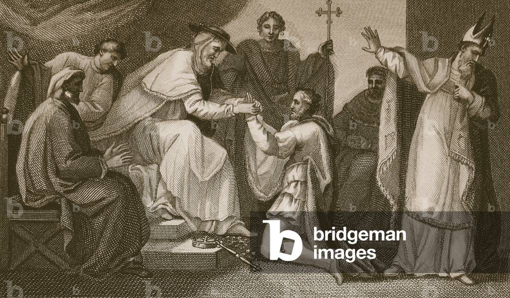 Submission of John, engraved by Delatre, illustration from David Hume's 'The History of England', pub. by R. Bowyer, London, 1812 (engraving)