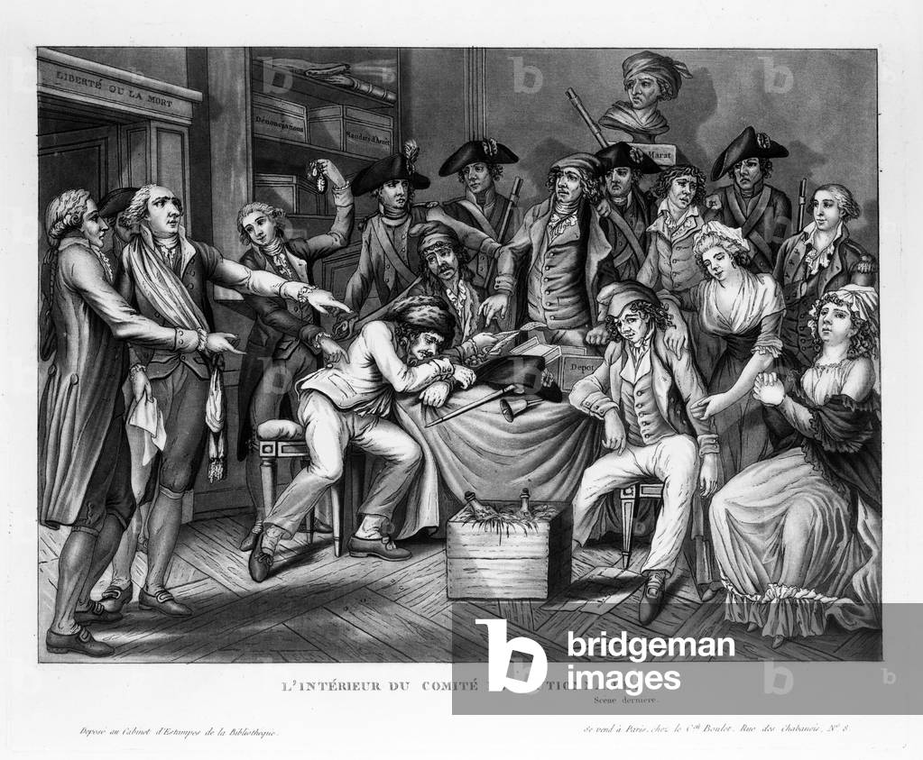 Interior of the Revolutionary Commity, pub. 1794 (engraving)