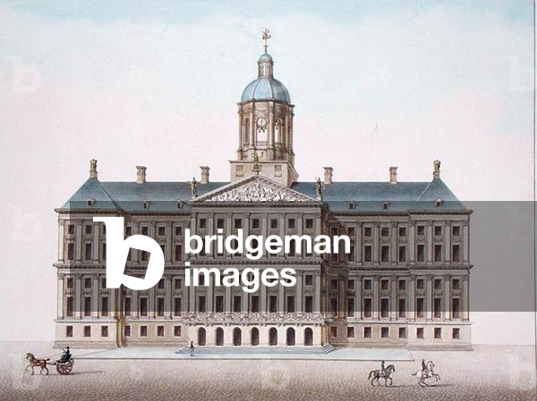 Royal Palace at Amsterdam, from 'Choix des Monuments, Edifices et Maisons les plus remarquables du Royaume des Pays-Bas' by Pierre Jacques Goetghebuer, published 1827 (aquatint)