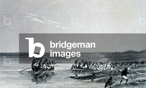 The Boats Getting Afloat, from 'Narrative of a Second Expedition to the Shores of the Polar Sea in the Years 1825-27' by Sir John Franklin (1786-1847) engraved by Edward Finden (1791-1857) published 1828 (engraving)