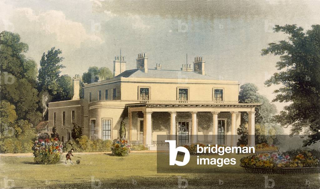 Wimbledon Parco, da R. Ackermann's (1764-1834) 'Repository of arts', 1823 (colore incisione)