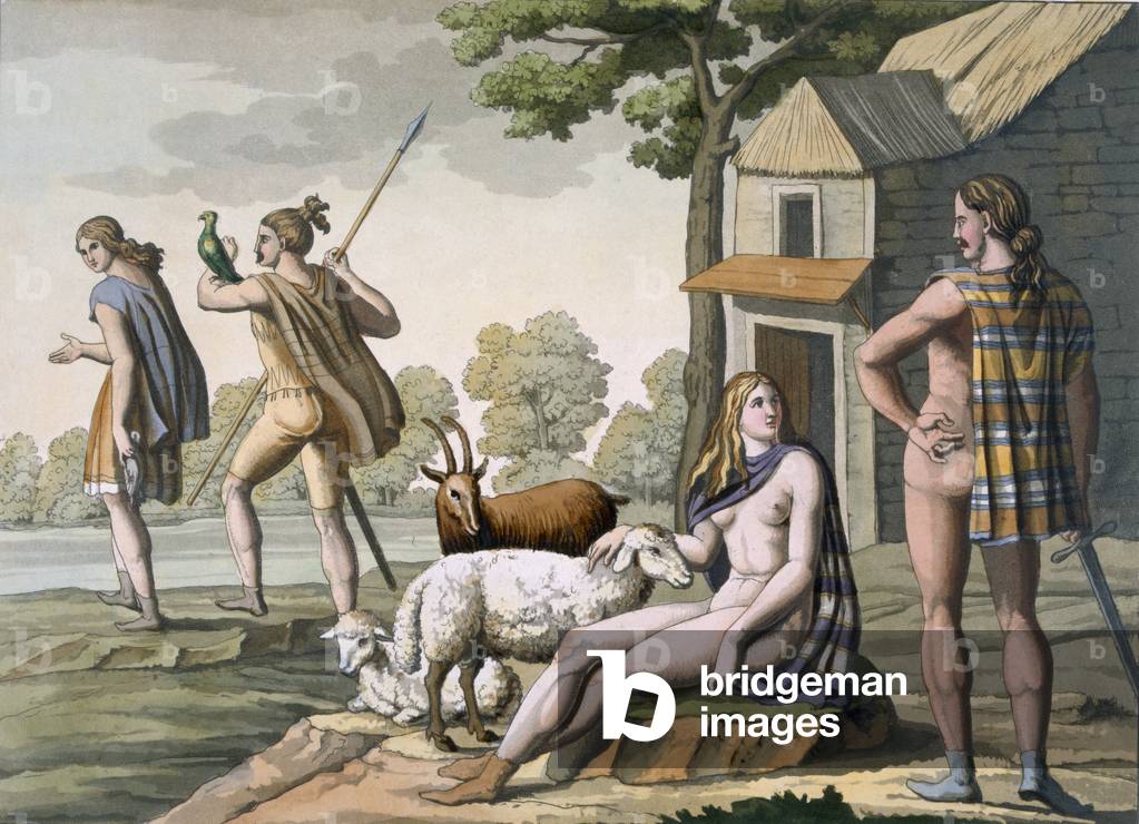 Ancient Gauls, c.1800-18 (coloured engraving)