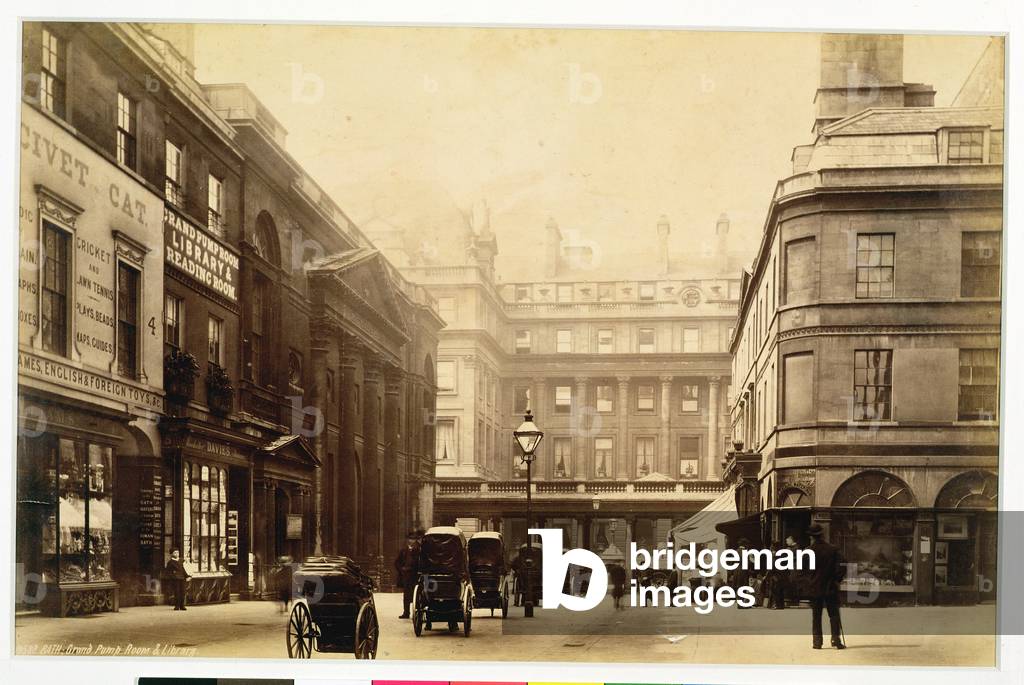 Abbey Square and Pump Rooms, Bath, c.1880 (b/w photo)