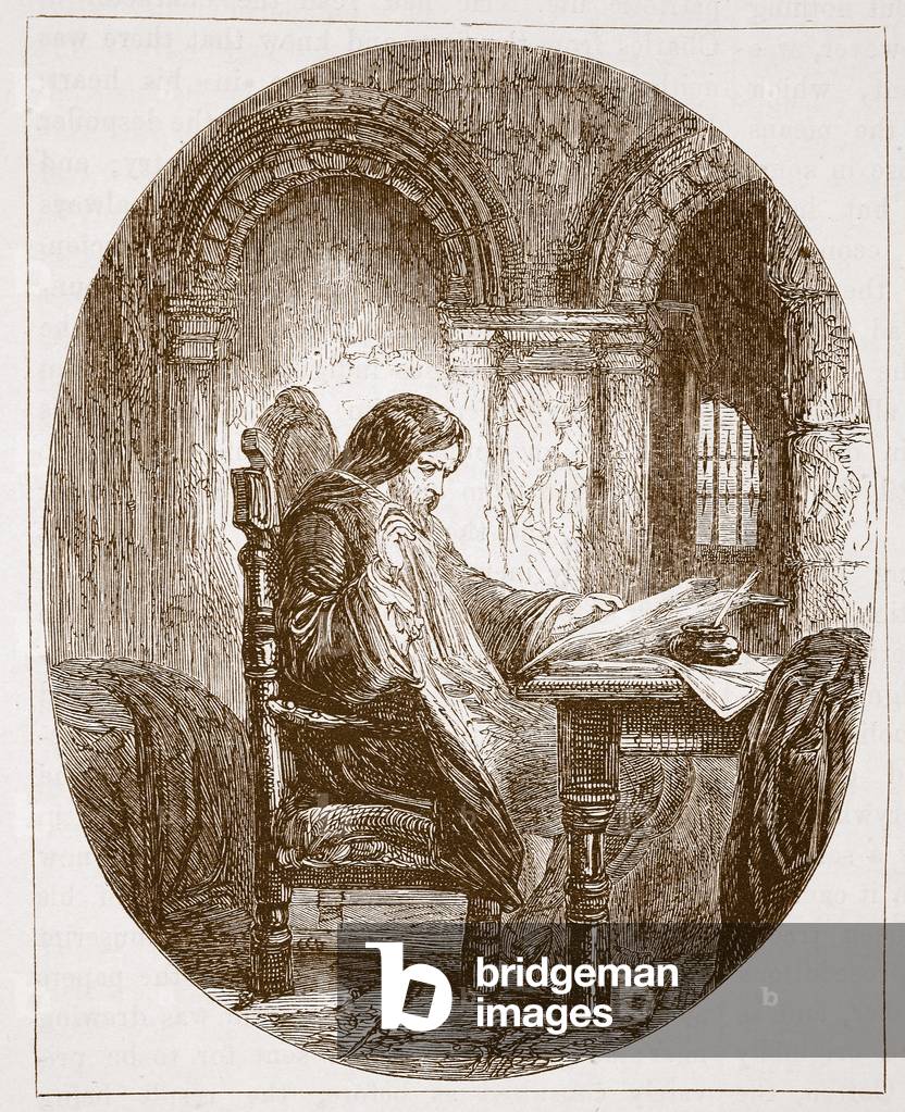 Sir John Eliot in Prison (litho)