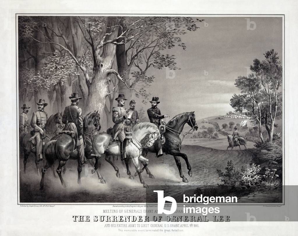 The Surrender of General Lee, pub. 1866 (litho)